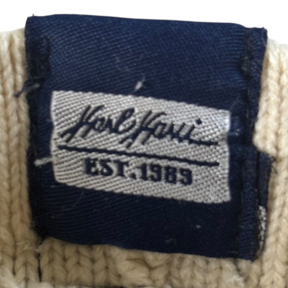 Karl Kani Vintage Beanie Hat Mens OS Ivory Ribbed Knit Y2K Streetwear Skater - Picture 4 of 11